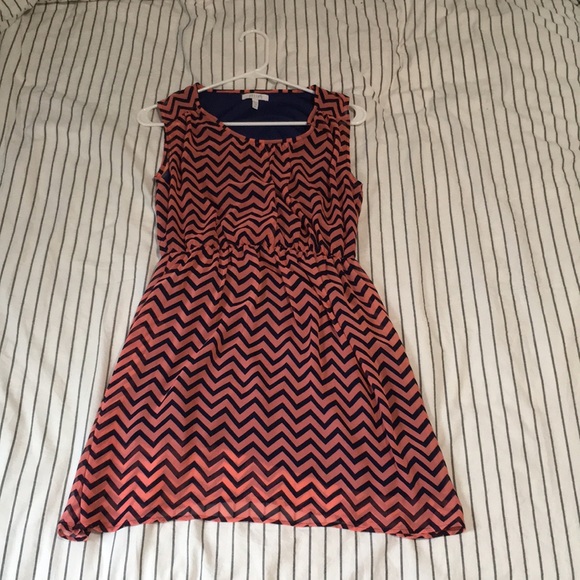 Pink and Blue Dress with Zig Zag Design - Picture 1 of 2